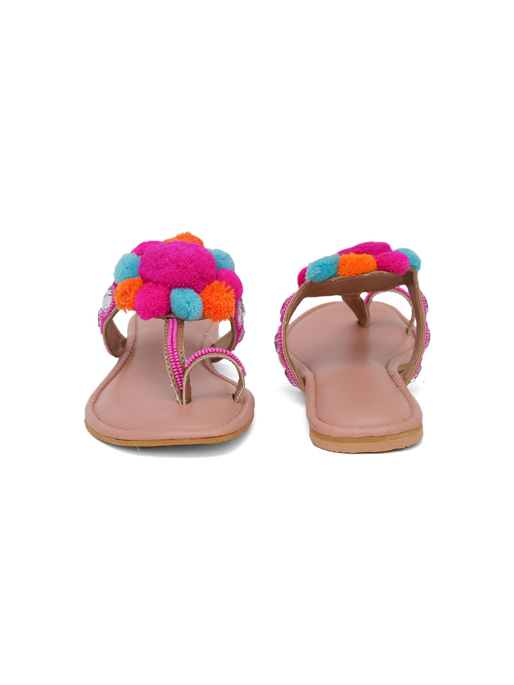 Pink Vegan Leather Kolhapuri