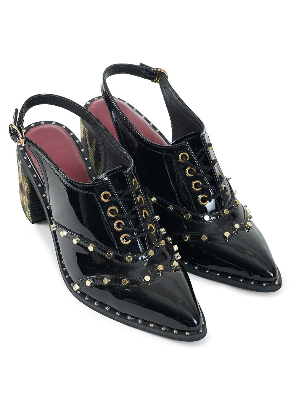 Black Vegan Leather Mules Boots