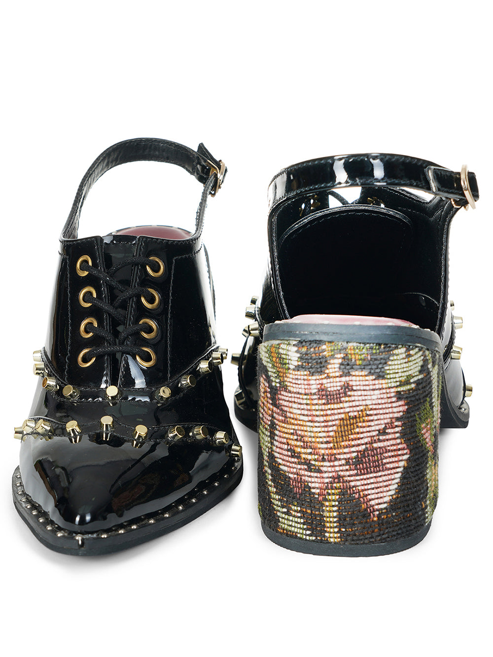 Black Vegan Leather Mules Boots