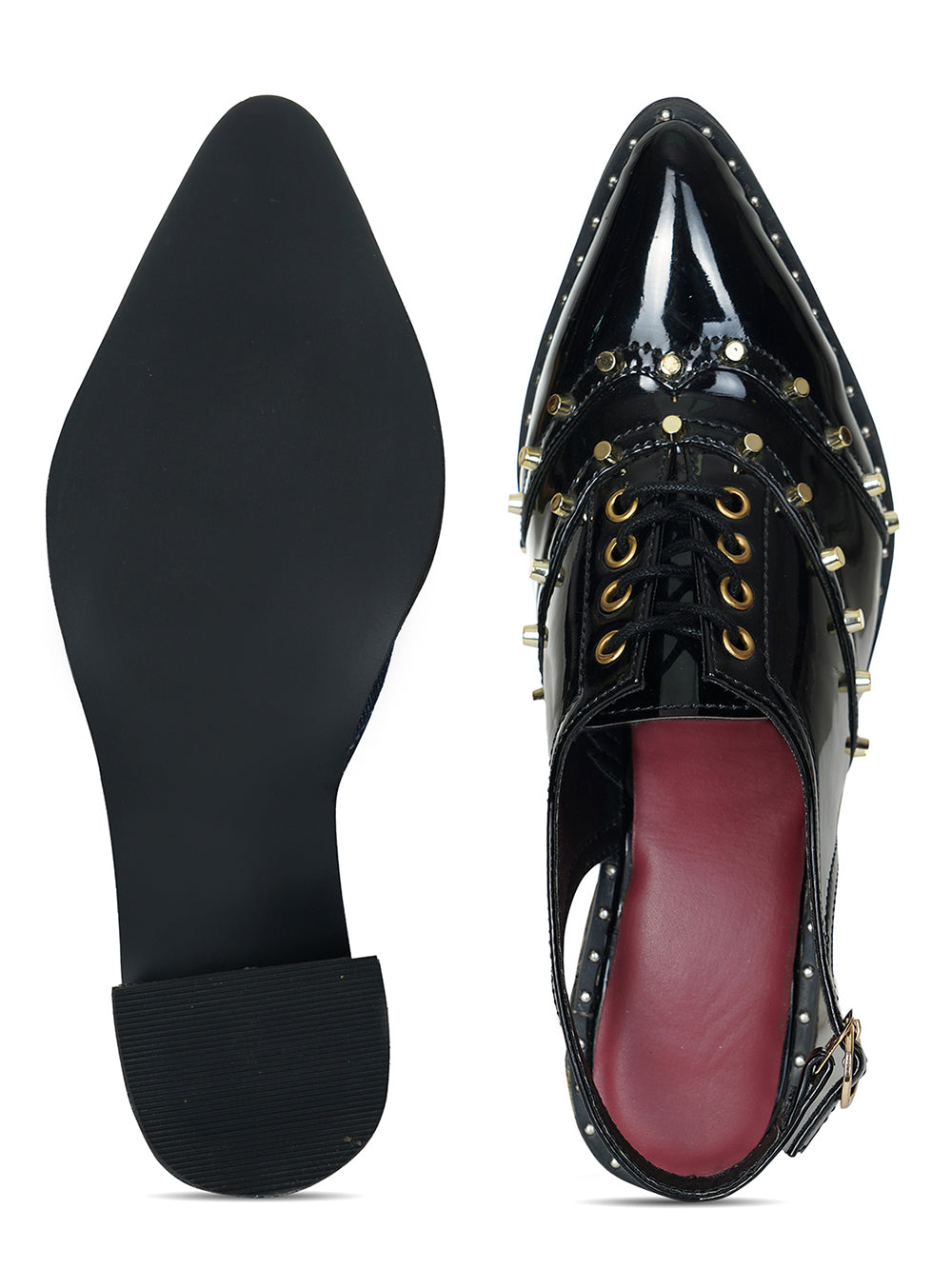 Black Vegan Leather Mules Boots