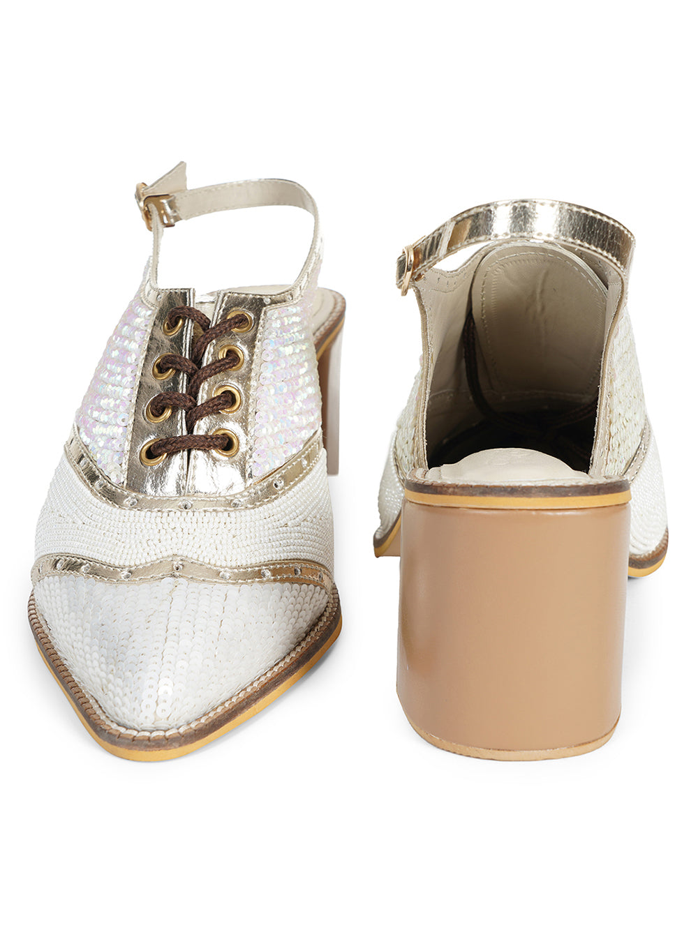 White Vegan Leather Mules Boots