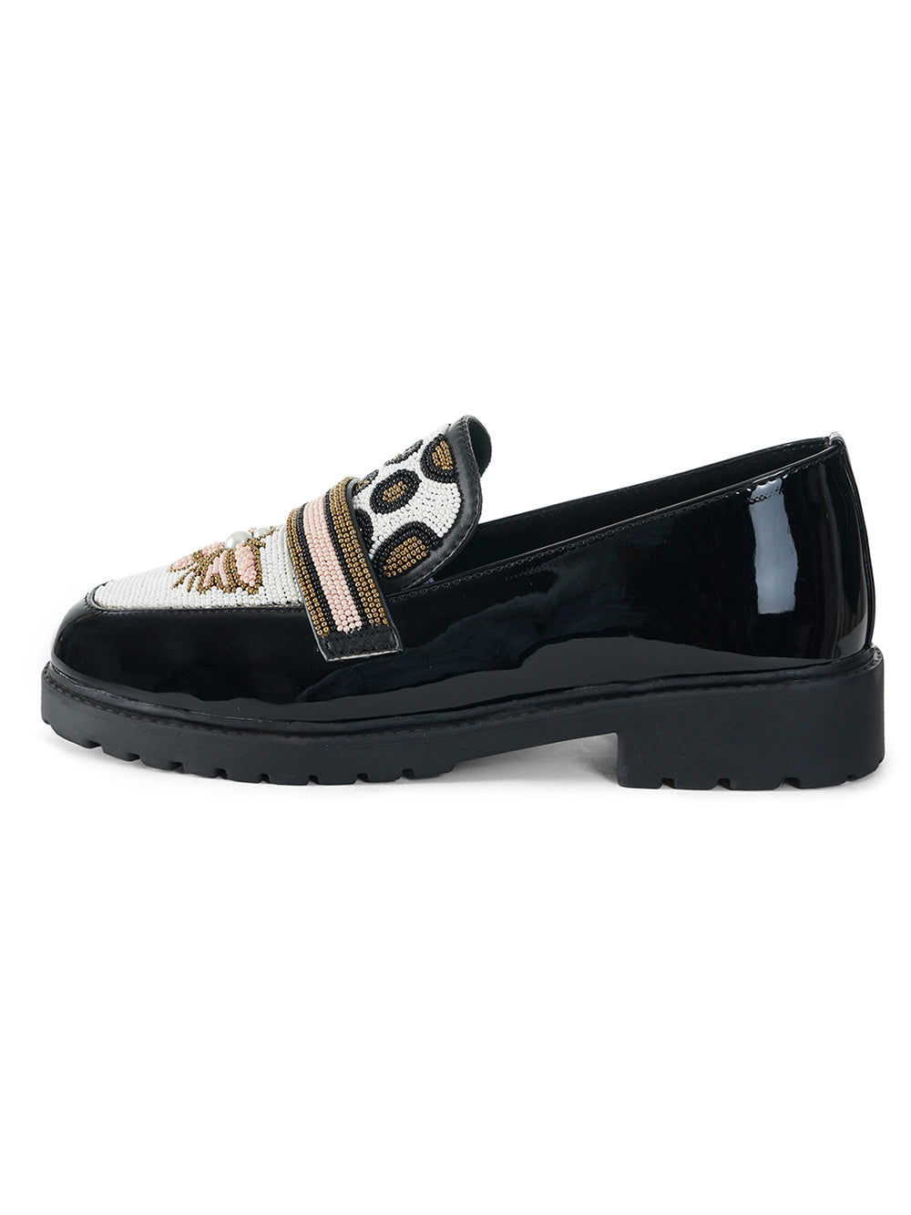 Black Vegan Leather Loafers