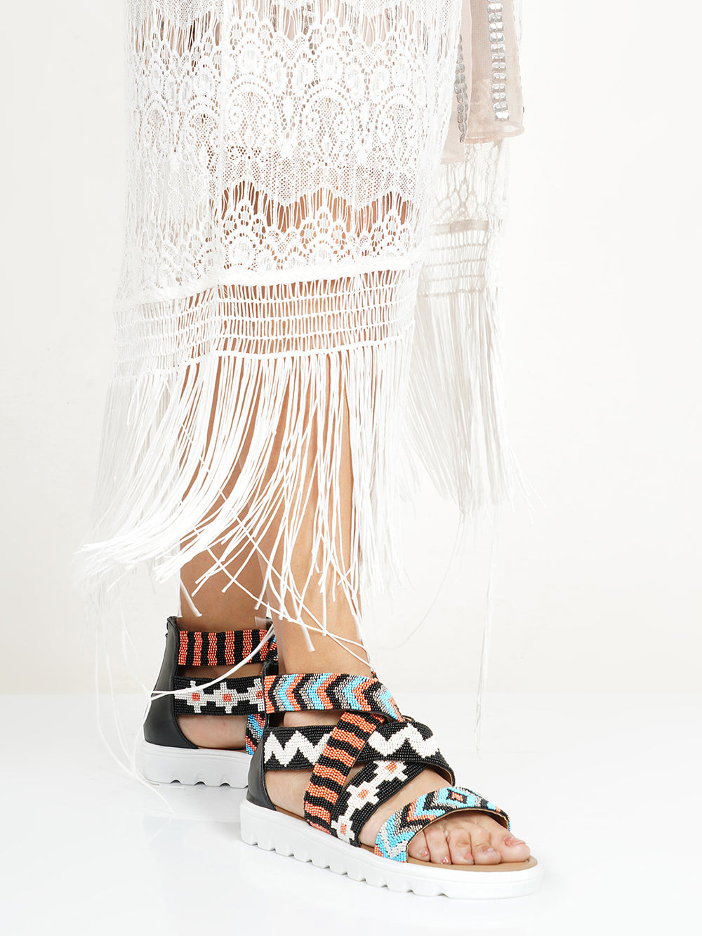 Multicolor Vegan Leather Sandals