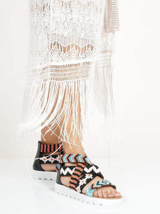 Multicolor Vegan Leather Sandals