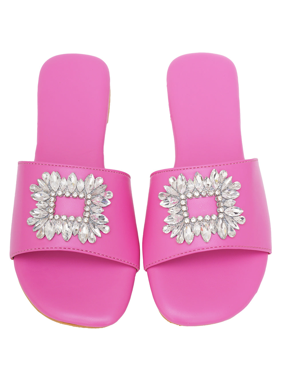 Pink Vegan Leather Flats