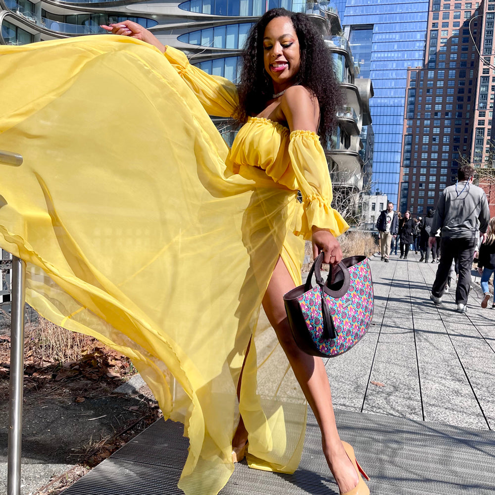 Multi color Vegan Leather Tote bag