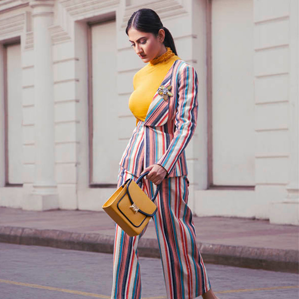 Yellow Vegan Leather Bag