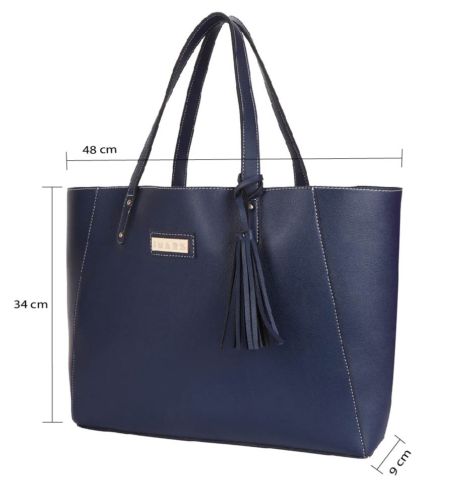 Blue Vegan Leather Tote bag