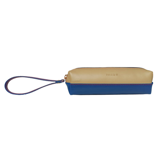 Blue Vegan Leather Clutch