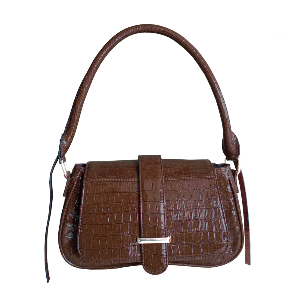 Brown Vegan Leather Hand Bag