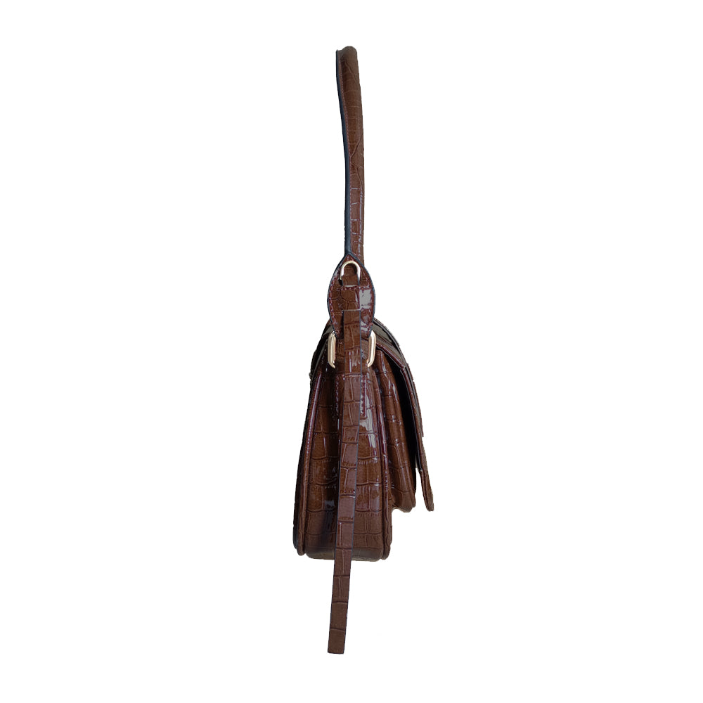 Brown Vegan Leather Hand Bag