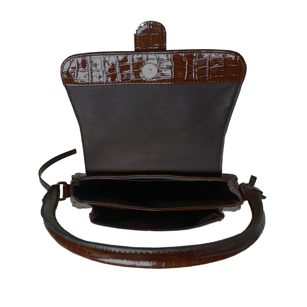 Brown Vegan Leather Hand Bag
