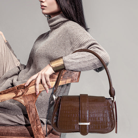 Brown Vegan Leather Hand Bag