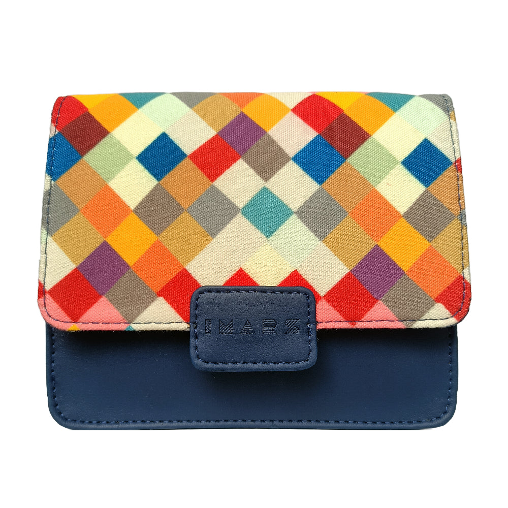 Blue Vegan Leather Sling Bag