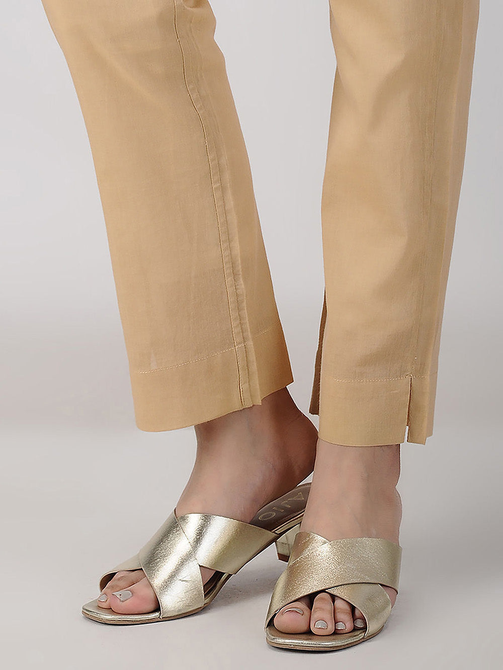 Beige Cotton Pants