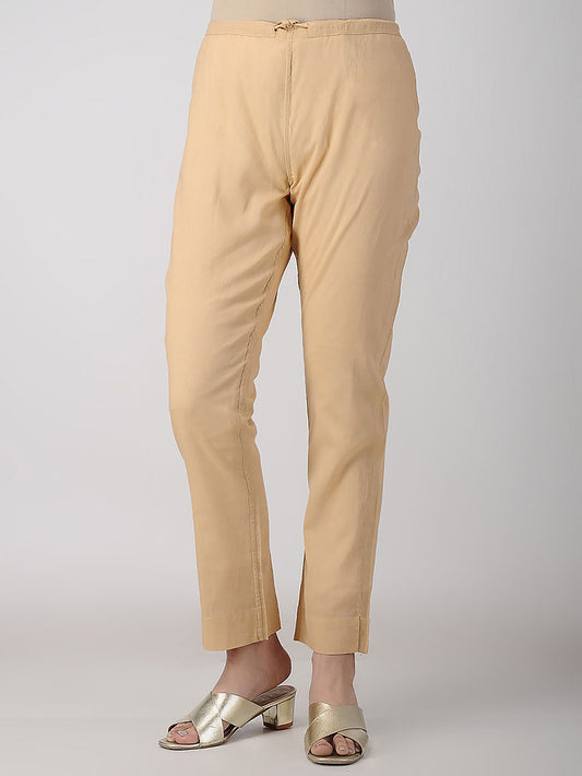 Beige Cotton Pants