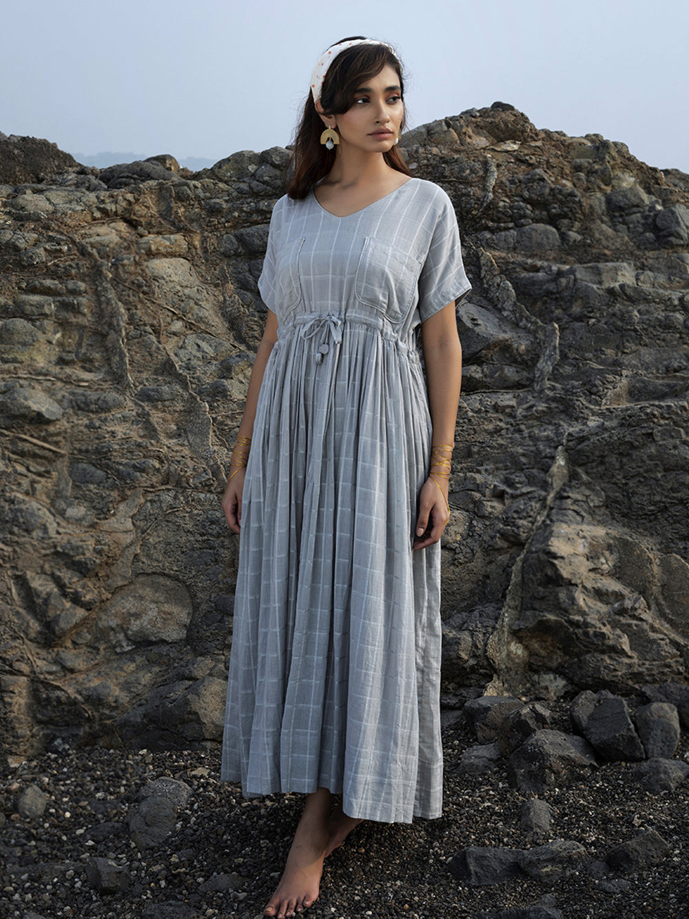 Grey Cotton Maxi Dress