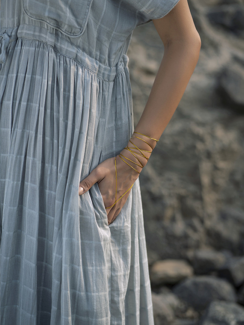 Grey Cotton Maxi Dress