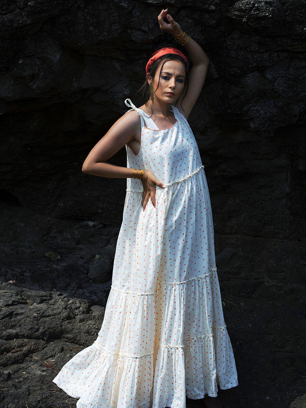 Ivory Cotton Maxi Dress