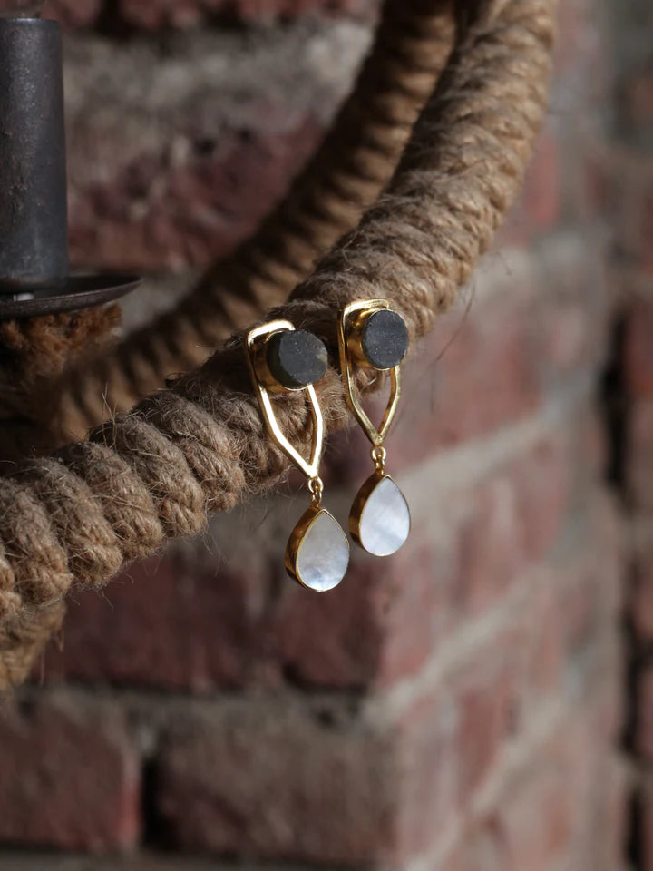 Gold Pleated Earrings