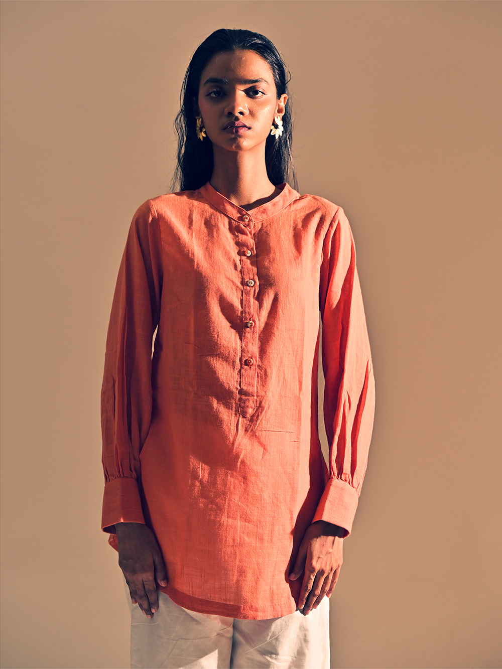 Orange Cotton Shirt