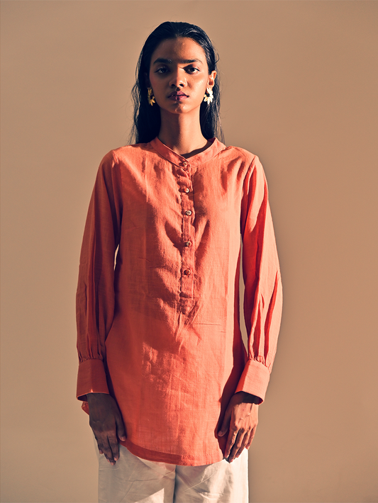 Orange Cotton Shirt