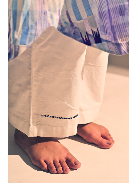 White Cotton Straight  Culottes