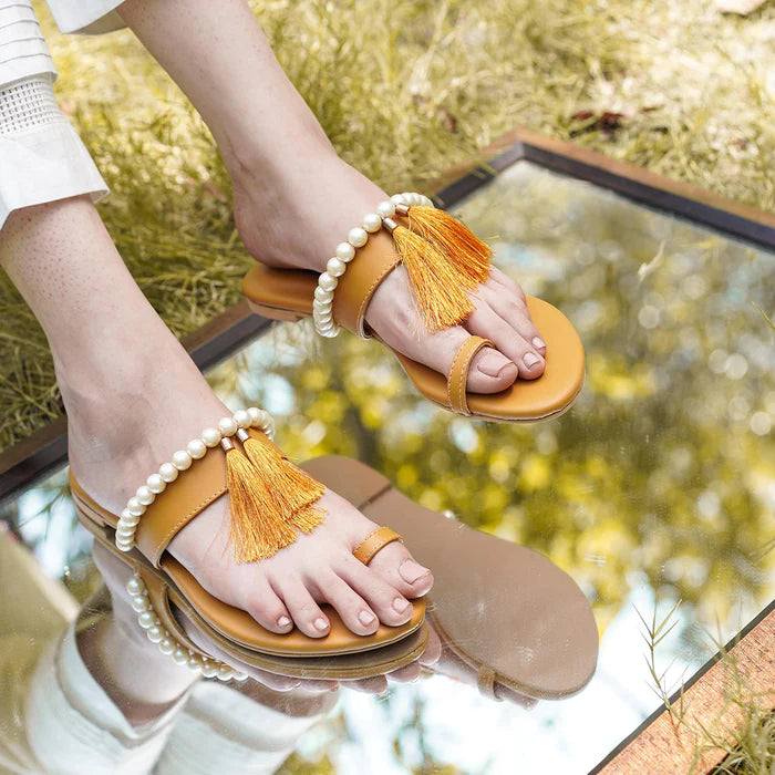 Yellow Leather Flats