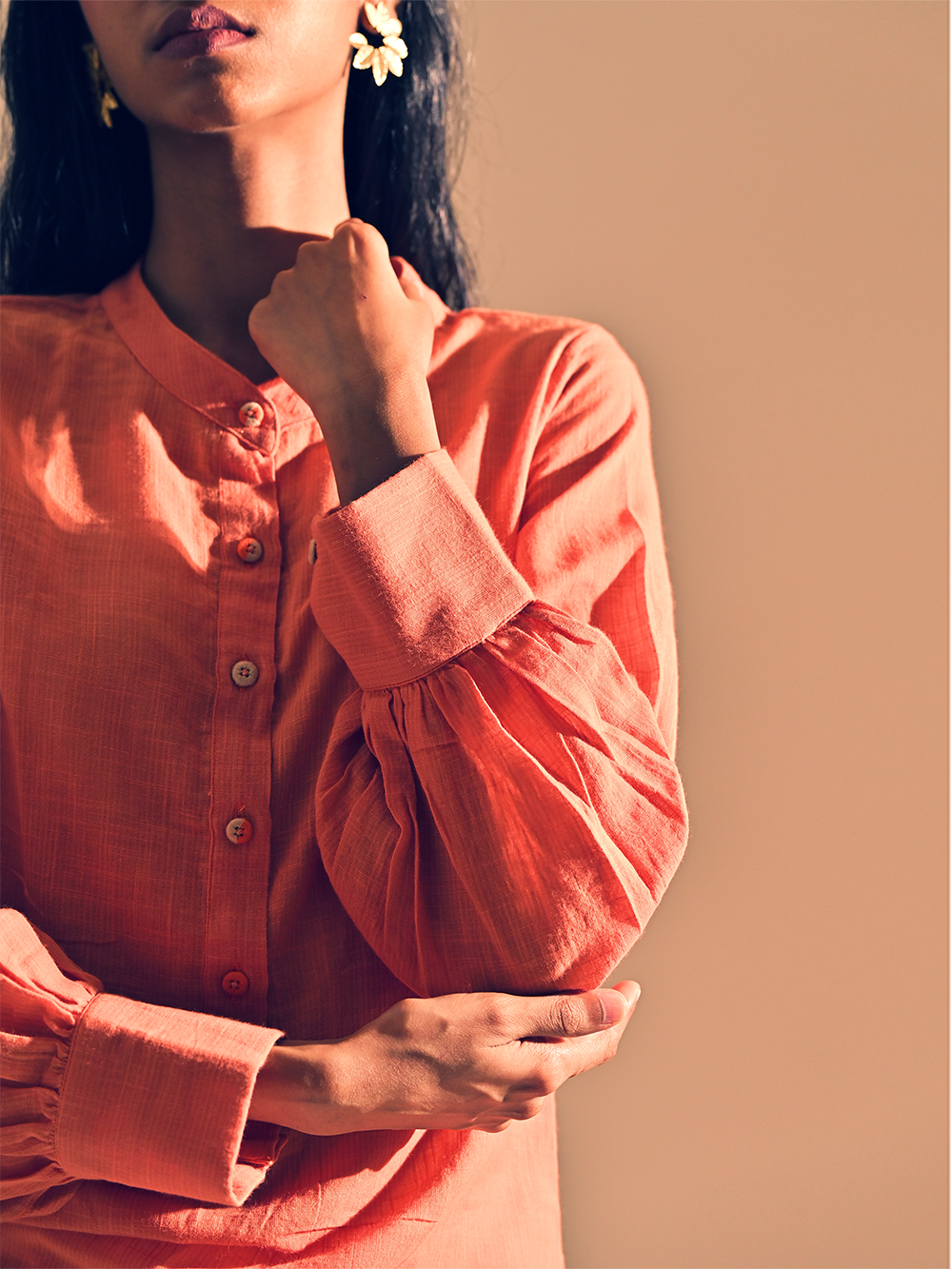 Orange Cotton Shirt