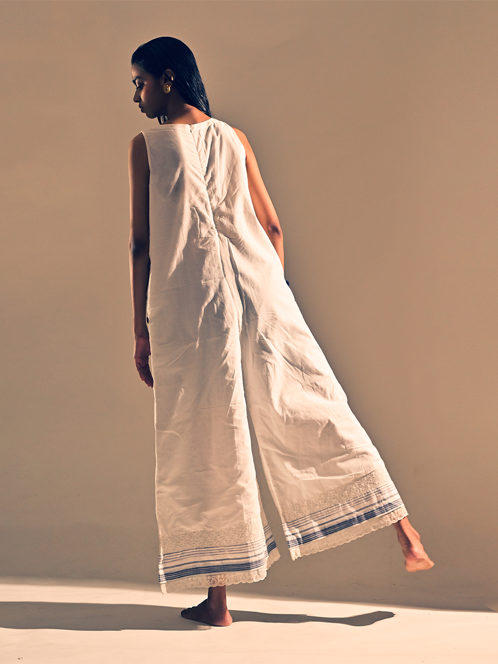 White Cotton Jumpsuit