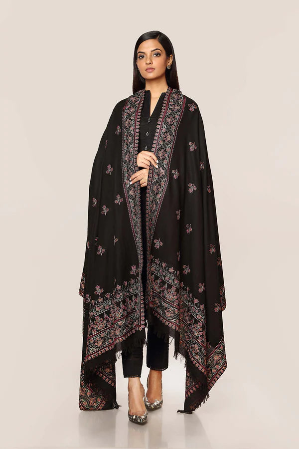 Black Embroidered Dupatta