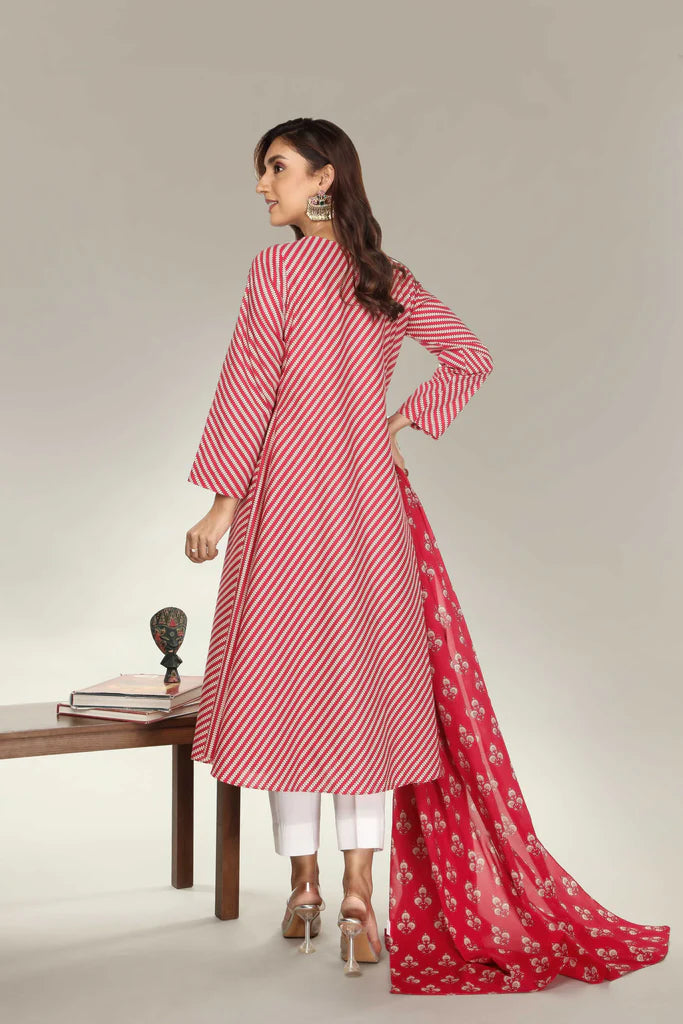 Red Block Printed Dupatta