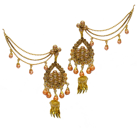 Golden Handcrafted Brass Earrings