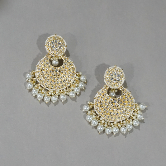 Silver Toned Handcrafted Brass Earrings