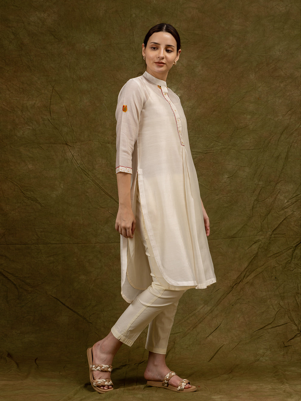 Off White Chanderi Kurta