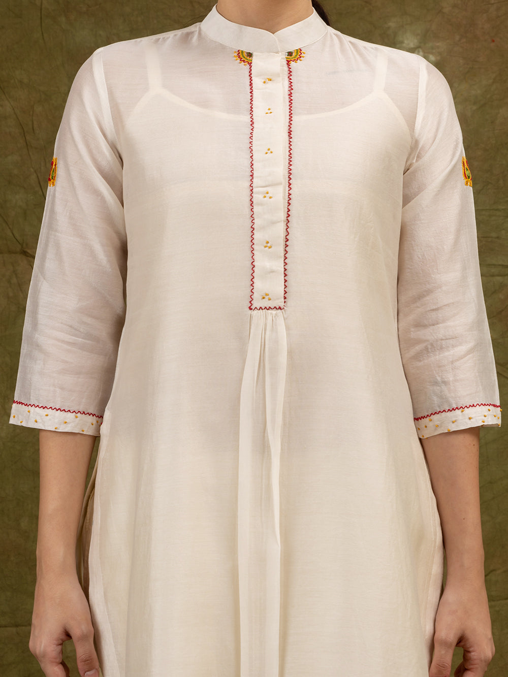 Off White Chanderi Kurta