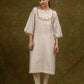 Off White Embroidered Chanderi Kurta