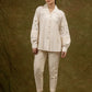 Off White Embroidered Khadi Cotton shirt