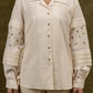 Off White Embroidered Khadi Cotton shirt