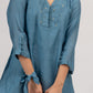 Teal Blue Maheshwari silk Kurta