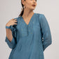 Teal Blue Maheshwari silk Kurta