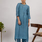 Teal Blue Maheshwari Silk Kurta