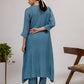 Teal Blue Maheshwari Silk Kurta