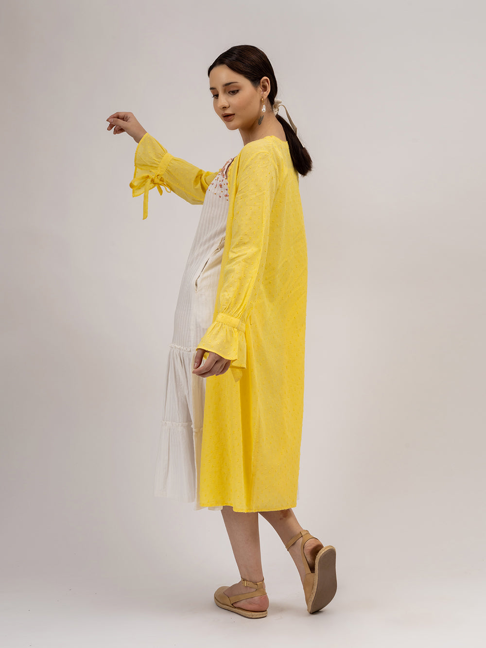 Yellow Cotton Dobby Jacket