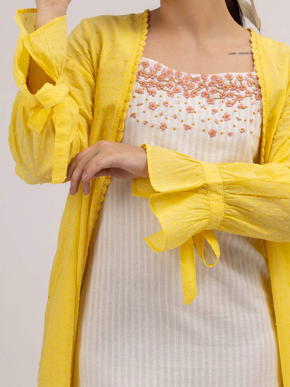 Yellow Cotton Dobby Jacket