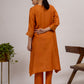 Rust Maheshwari Silk Kurta