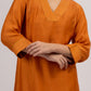 Rust Maheshwari Silk Kurta