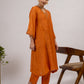 Rust Maheshwari silk Kurta