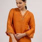 Rust Maheshwari silk Kurta