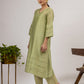 Green Chanderi Kurta